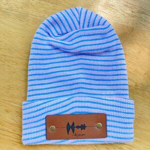 I Love You More Soundwave Newborn Baby Beanie - Blue/Pink - Not Custom